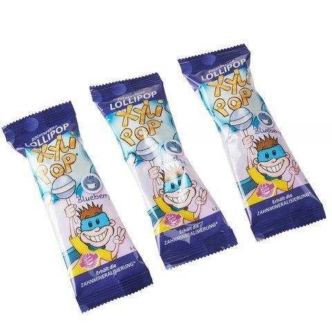 Льодяник з ксилітолом на паличці Xylipop зі смаком чорниці, (Miradent) 2224044505 фото