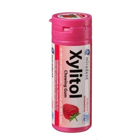 Жувальна гумка з ксилітолом Xylitol Chewing Gum Strawberry для дітей (30 шт), (Miradent) 2224109032 фото