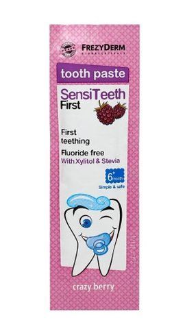 Перша дитяча гелеподібна зубна паста, Sensiteeth First Toothpaste, без вмісту фтору, 2 мл. FrezyDerm 2330783578 фото