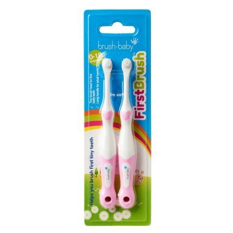 Зубна щітка від 0 до 18 місяців First Brush (2 шт) - Pink, (Brush-baby) 2217937784 фото