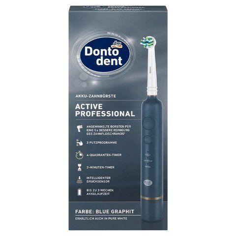 Електрична зубна щітка Dontodent Active Professional професійна чорна 2758417041 фото