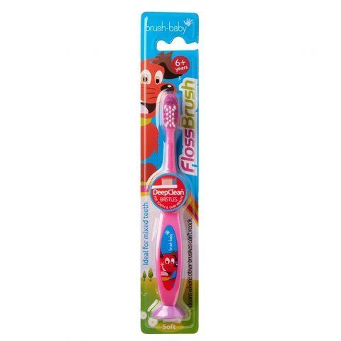 Зубна щітка Flossbrush (від 6 років) - Pink, (Brush-baby) 2217942707 фото