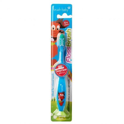 Зубна щітка Flossbrush (від 6 років) - Blue, (Brush-baby) 2217946426 фото