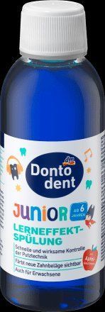 Дитячий індикатор зубного нальоту зі смаком яблука 200 мл Dontodent Junior 2637417295 фото