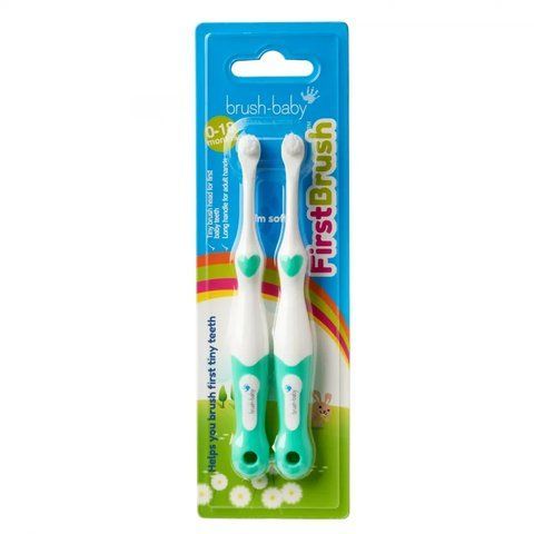 Зубна щітка від 0 до 18 місяців First Brush (2 шт) - Teal, (Brush-baby) 2217961783 фото