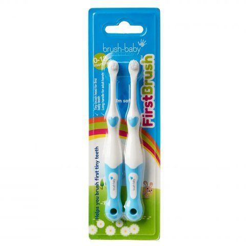 Зубна щітка від 0 до 18 місяців First Brush (2 шт) - Blue, (Brush-baby) 2217968108 фото